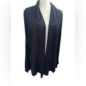 Eileen Fisher 100% silk 1X Black Open Front Cardigan